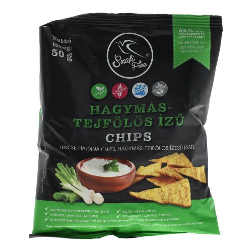 Szafi Free lencse-hajdina csipsz, hagymás-tejfölös, 50 g