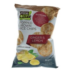 Rice UP barnarizs-csipsz, citromos-gyömbéres, 60 g