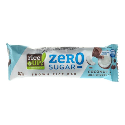 Rice UP Zero Sugar barnarizs-szelet, kókusz-tejcsoki, 18 g